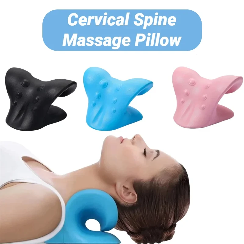 C-Type Neck Shoulder Relaxer Cervical Spine Stretch Muscle Relaxation Traction Device Massage Pillow Correction Chiropractic Econic Blanks